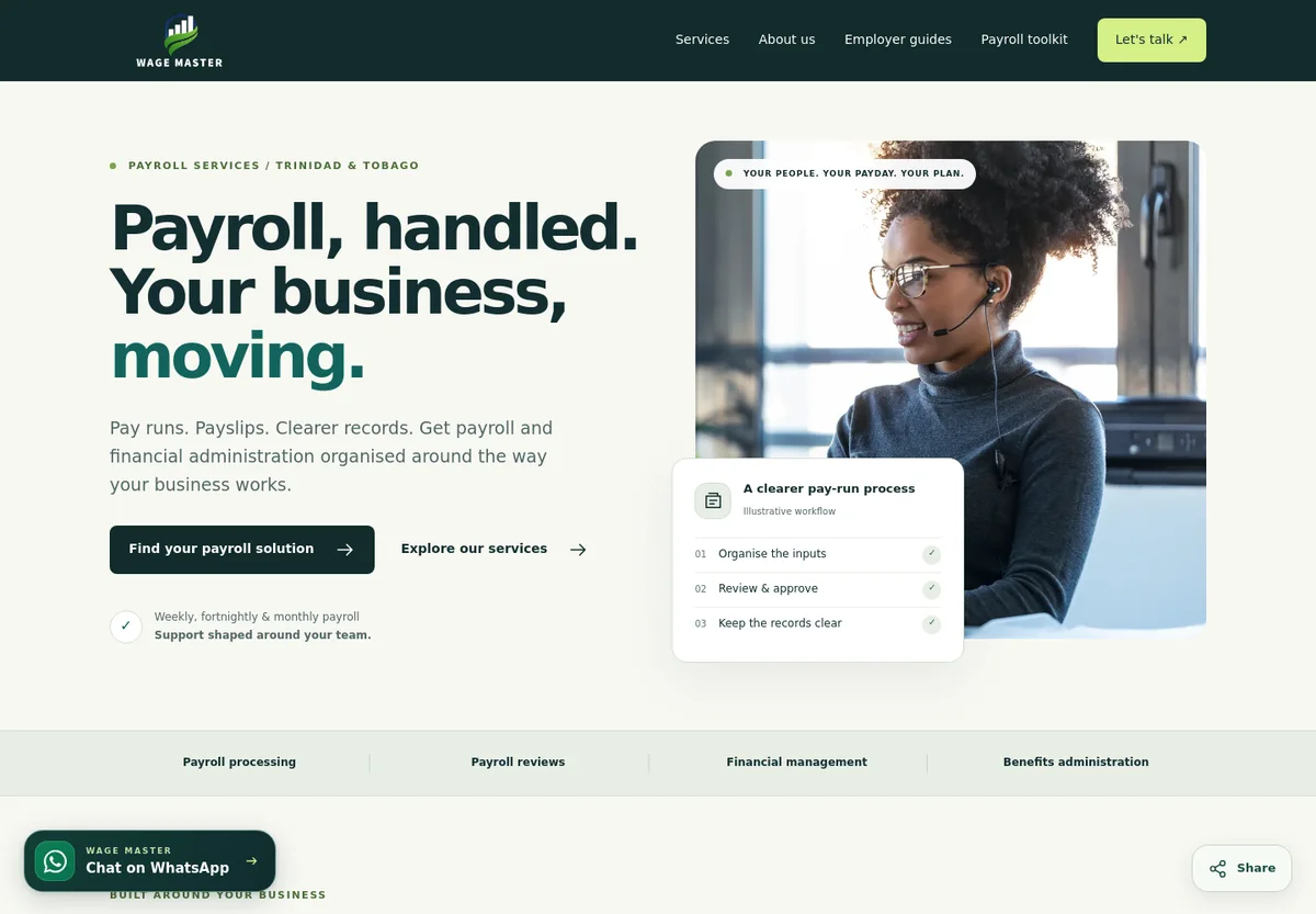 Wage Master website from a DSDillon project